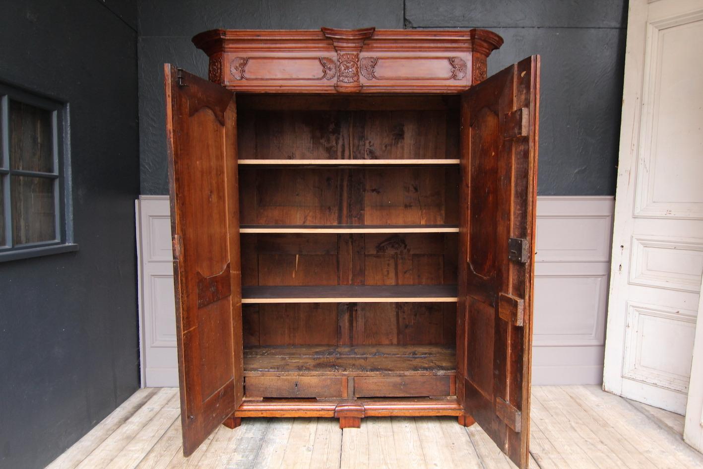 Belgian 18th Century Liegoise Armoire in Cherrywood For Sale