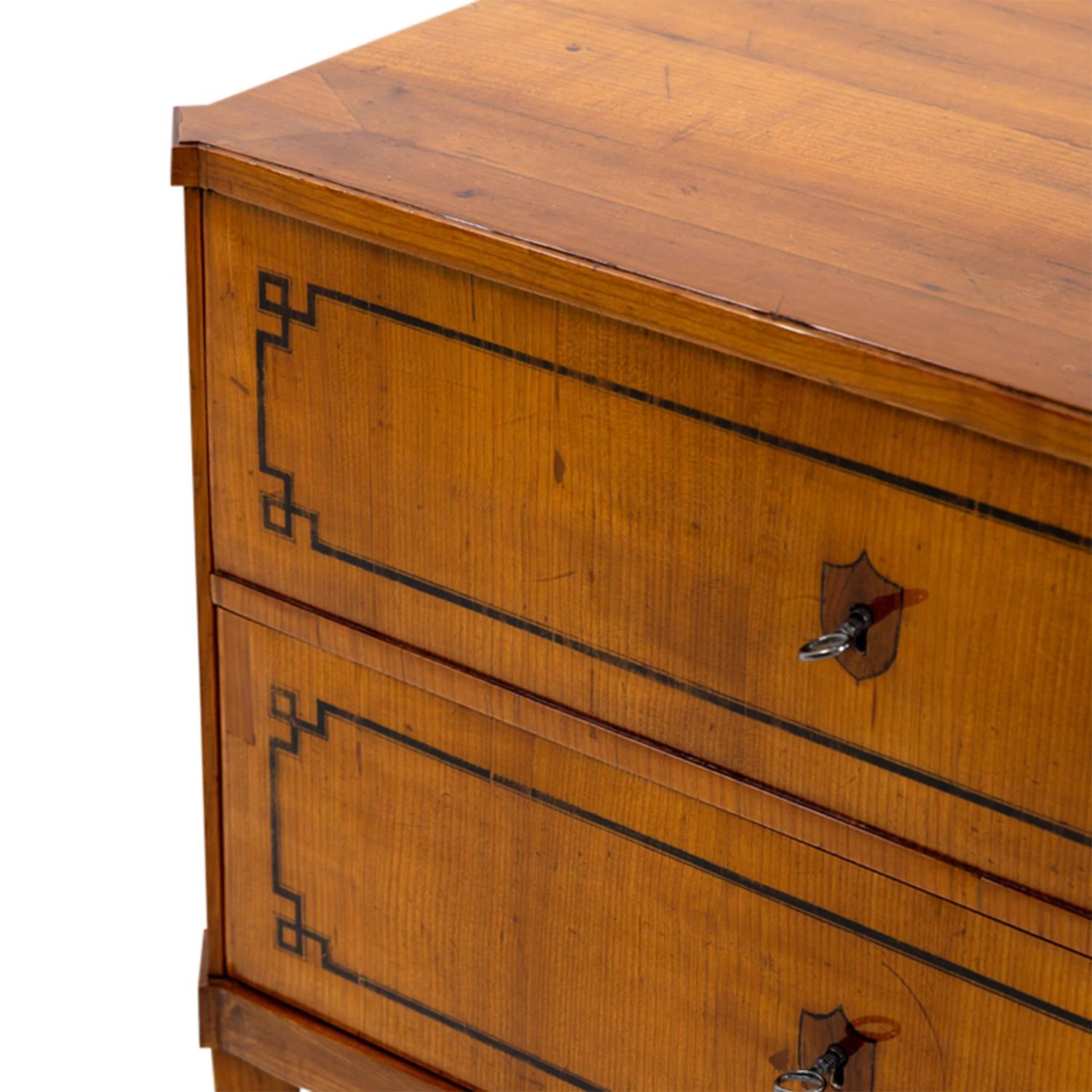 18th Century Austrian Biedermeier Cherrywood Commode - Single Antique Chest In Good Condition For Sale In West Palm Beach, FL