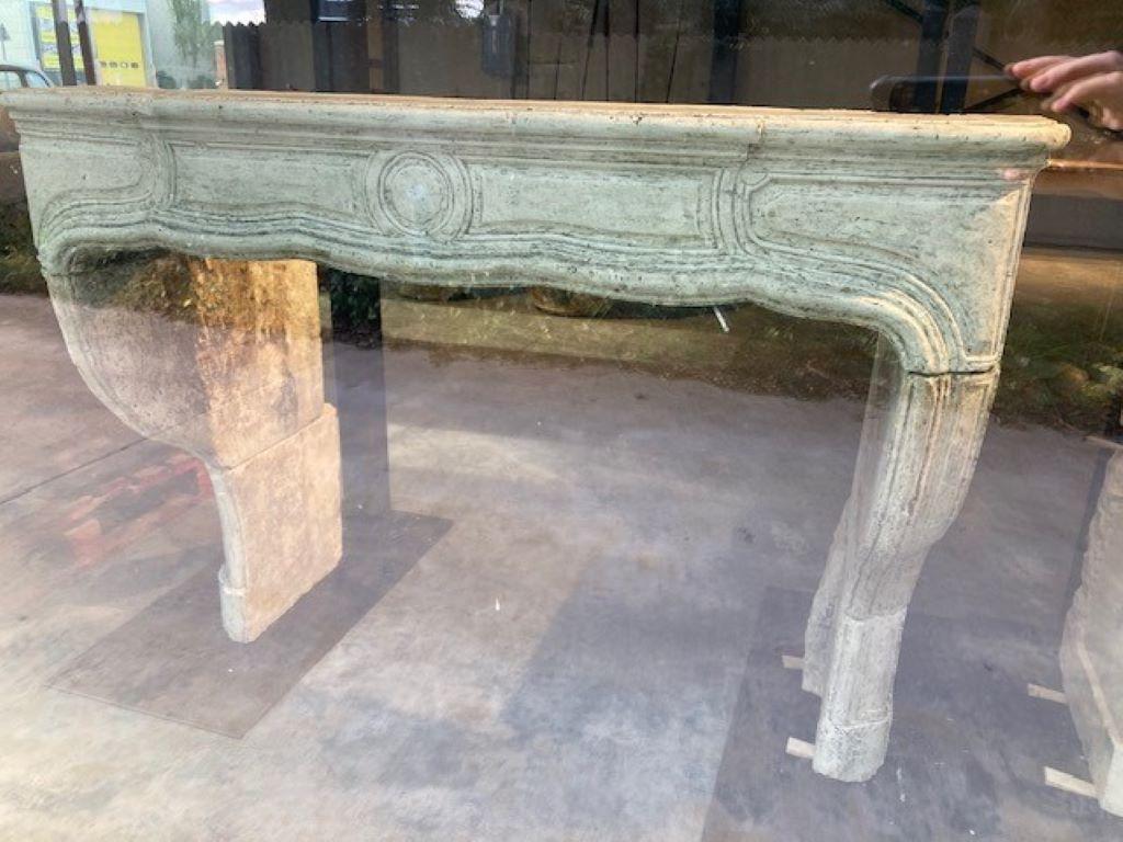 18th Century Limestone Fireplace Mantel For Sale 3