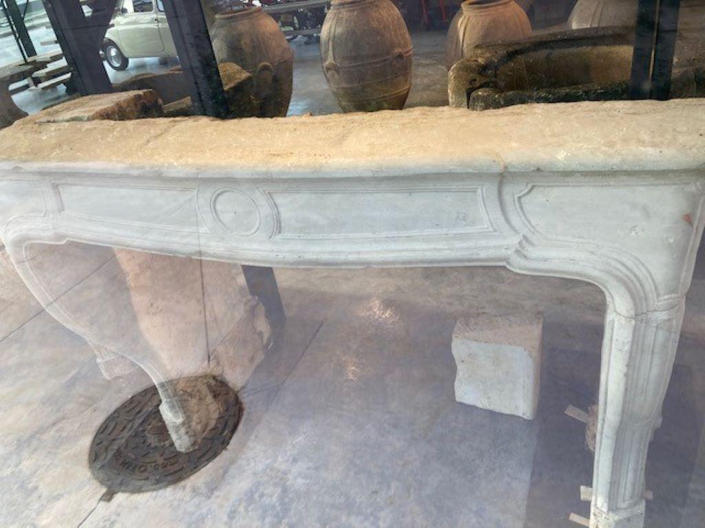 18th Century Limestone Fireplace Mantel For Sale 5