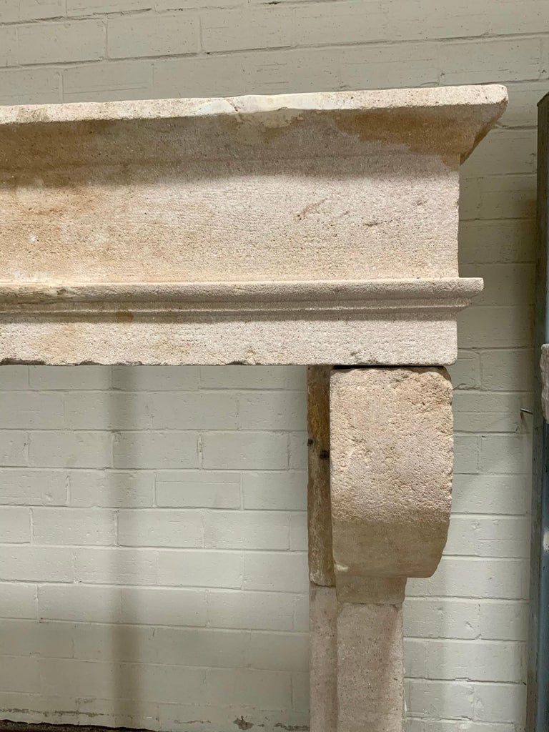 18th Century Limestone Mantel from France For Sale at 1stDibs