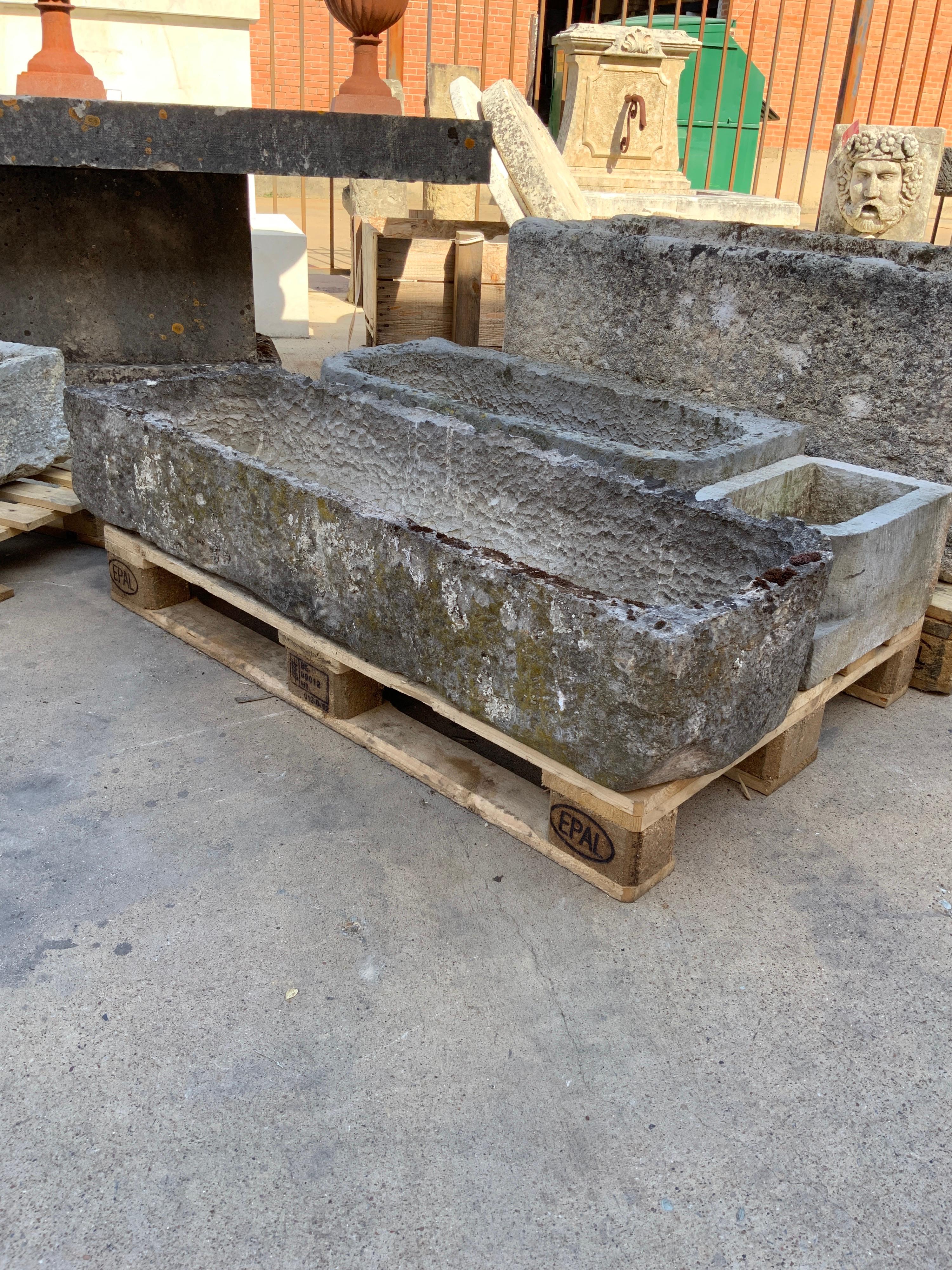 French 18th Century Limestone Trough from France For Sale