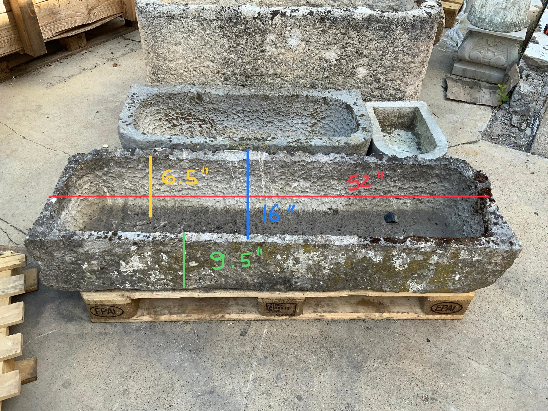 18th Century and Earlier 18th Century Limestone Trough from France For Sale