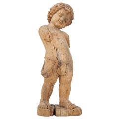 18th Century Limewood Putto Carving
