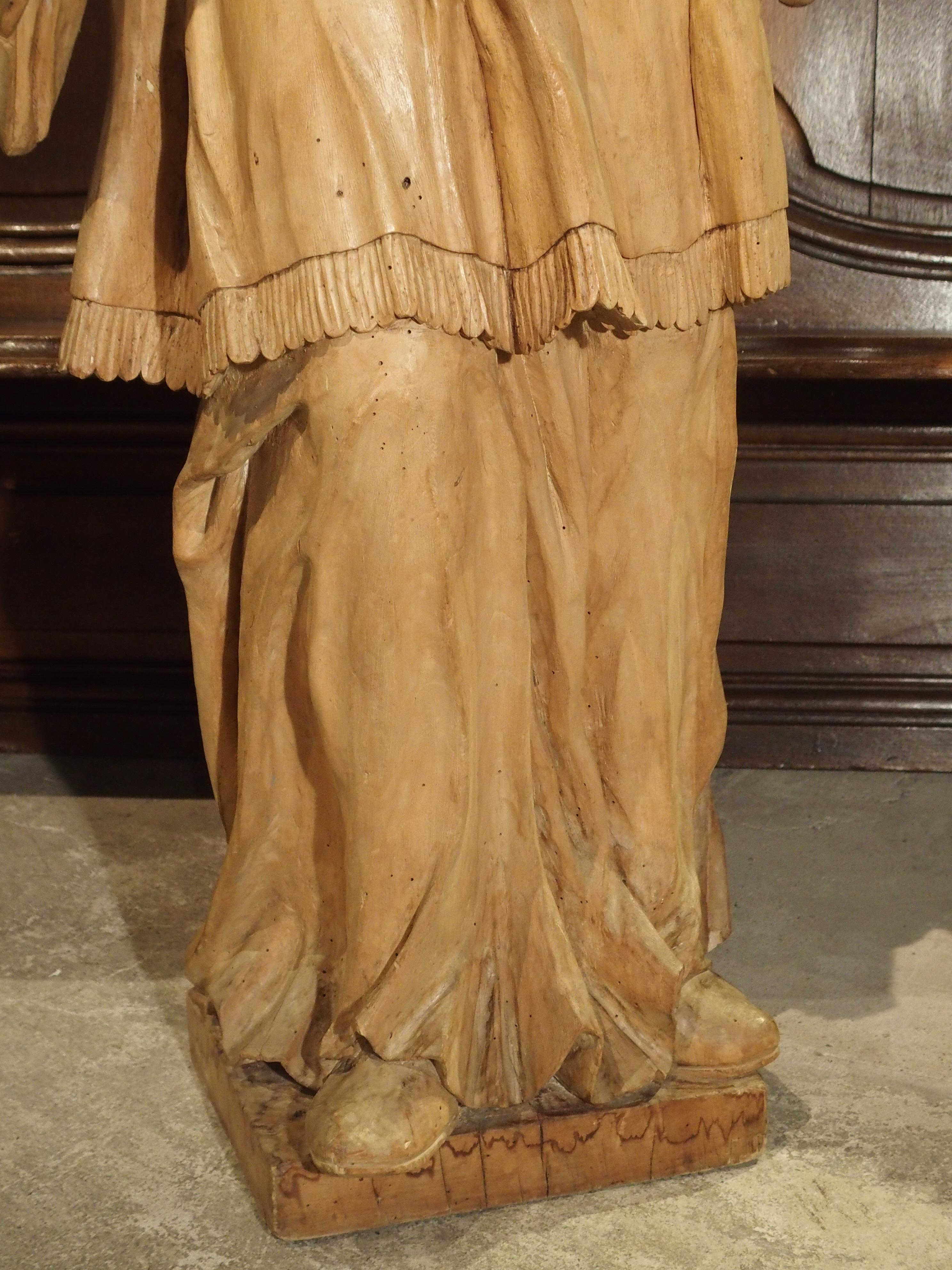 Hand-Carved 18th Century Limewood Statue of Saint Aloysius Gonzaga, circa 1730