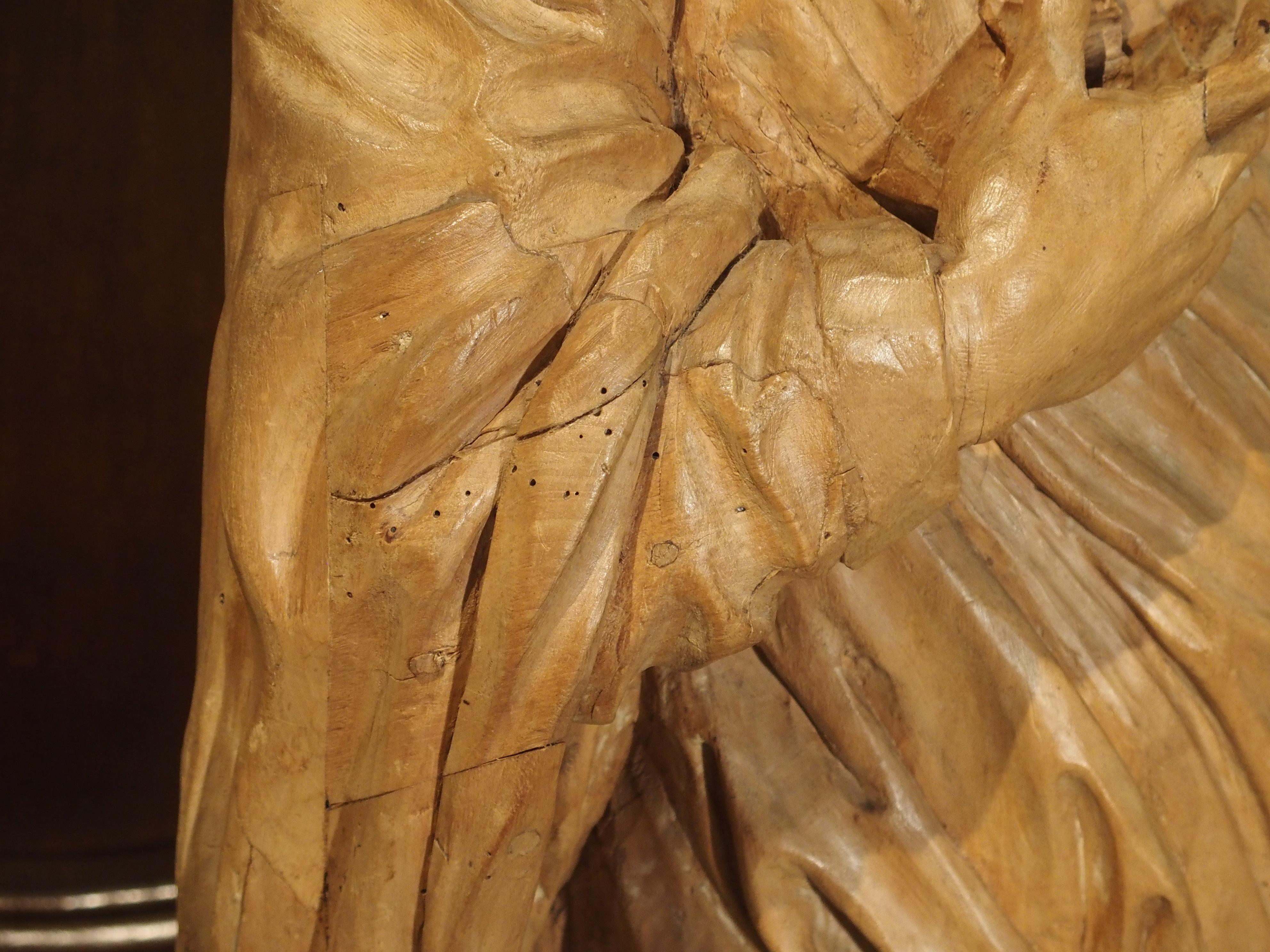 Wood 18th Century Limewood Statue of Saint Aloysius Gonzaga, circa 1730