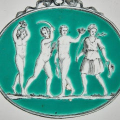 18th Century Liverpool Delft Tile with Neoclassical Figures