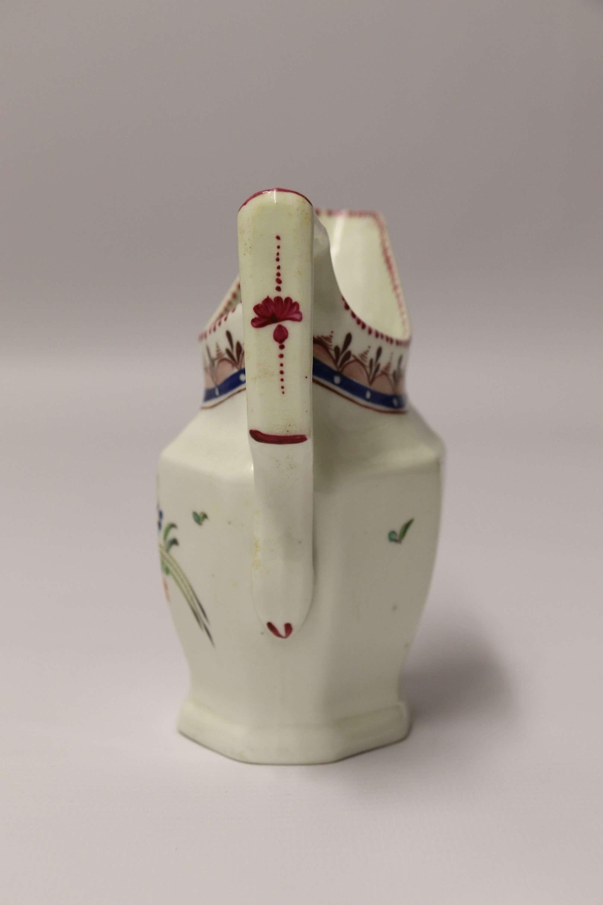 Regency 18th Century Liverpool/ Herculaneum Hand Painted Porcelain Cream Jug, c 1795 For Sale