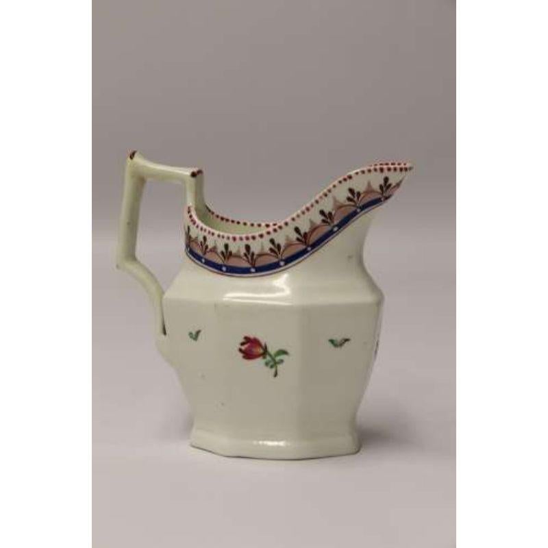 18th Century Liverpool/ Herculaneum Hand Painted Porcelain Cream Jug, c 1795 In Good Condition For Sale In Central England, GB