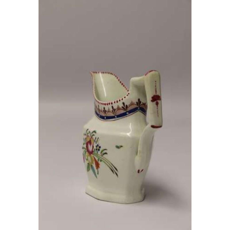 18th Century Liverpool/ Herculaneum Hand Painted Porcelain Cream Jug, c 1795 For Sale 2