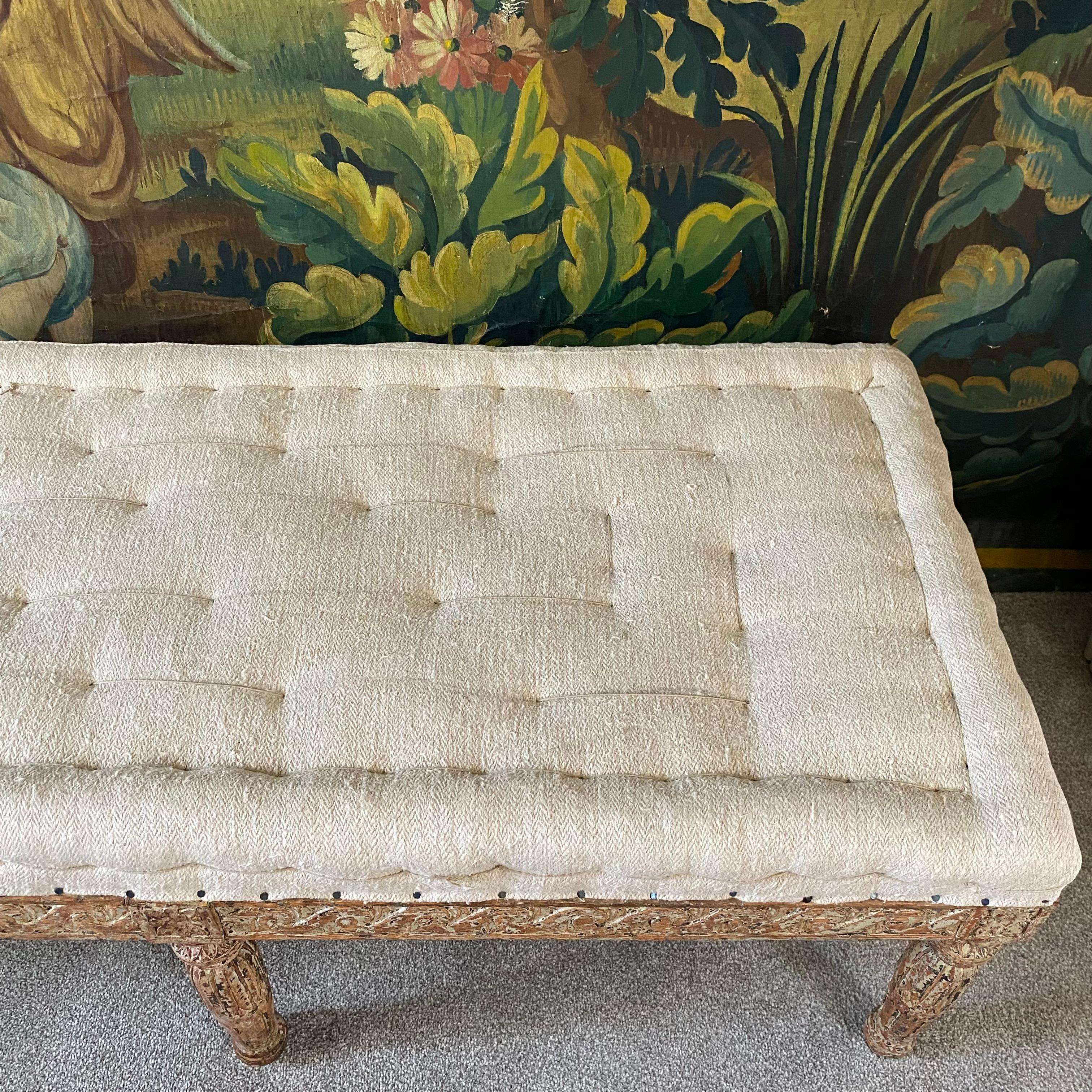 18th Century Long Gustavian Stool /Bench For Sale 5