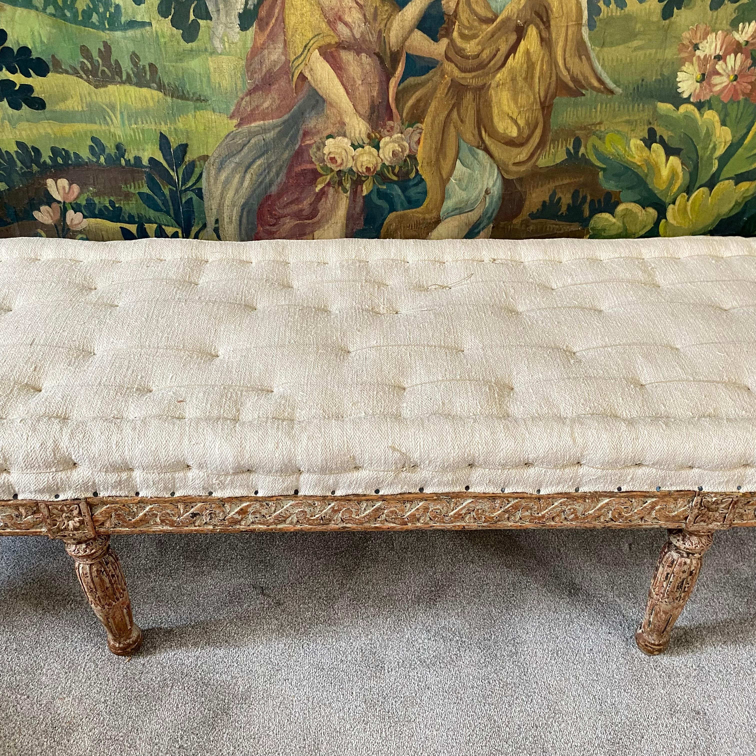 18th Century Long Gustavian Stool /Bench For Sale 6