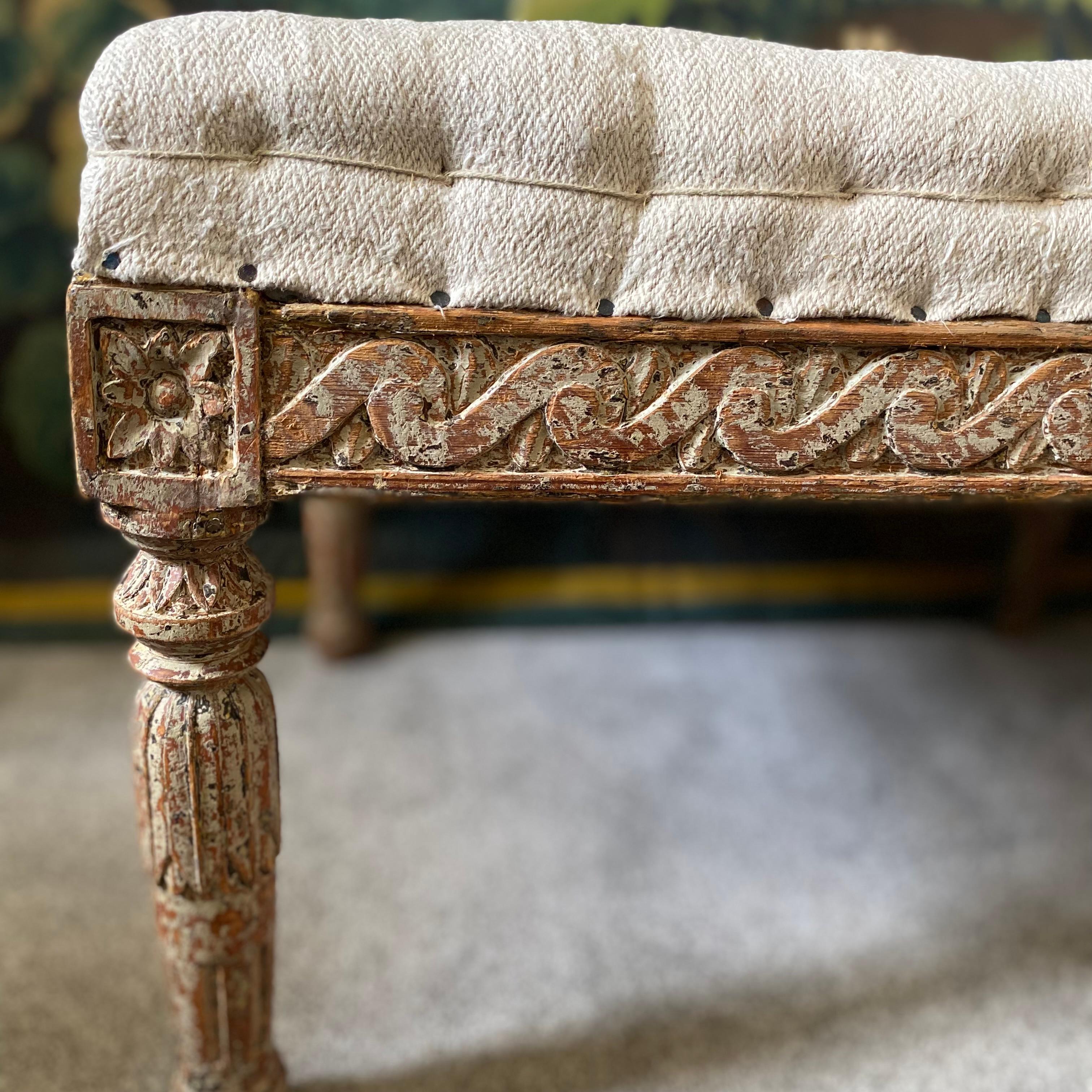 18th Century Long Gustavian Stool /Bench For Sale 2