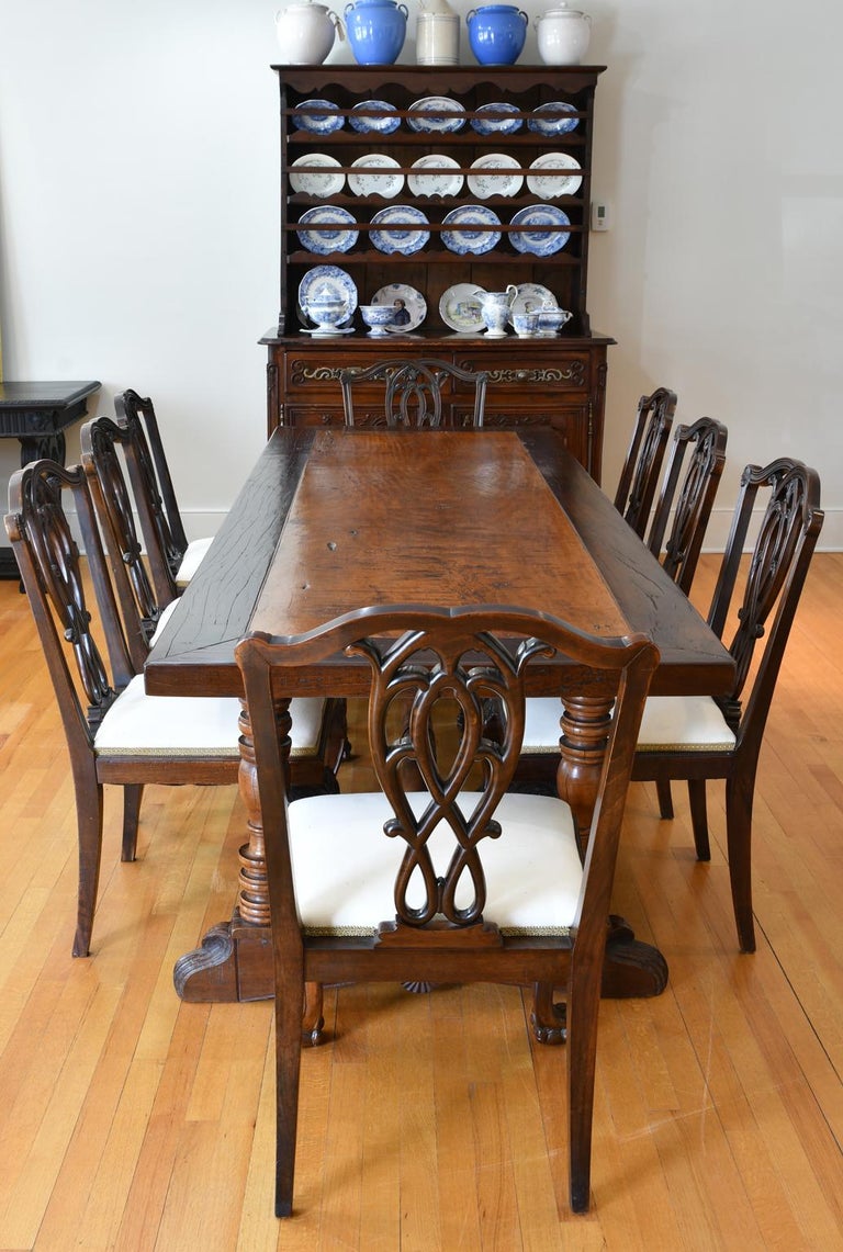 Antique 18th Century Long SpanishColonial Dining Table with Trestle