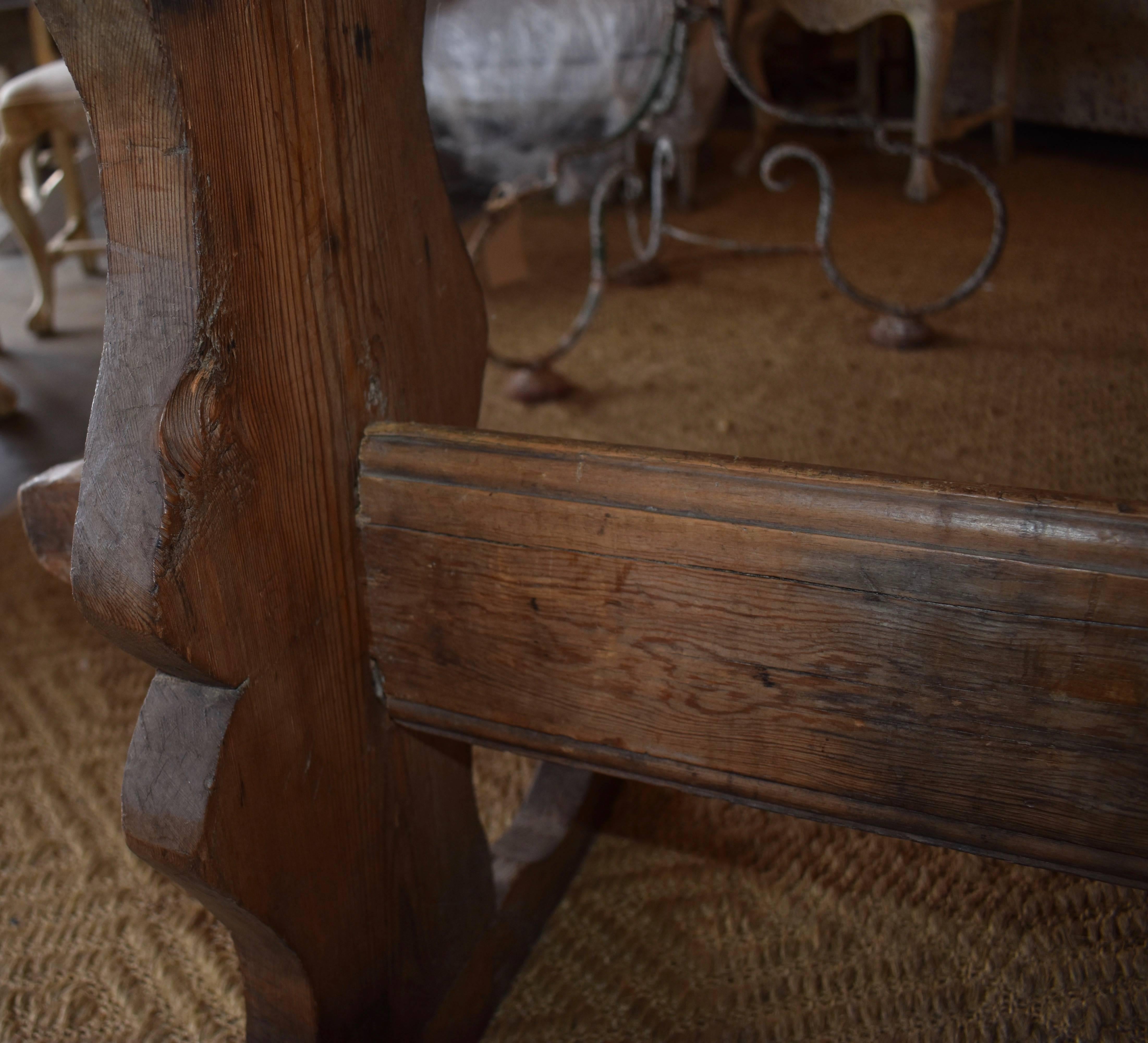 19th Century 18th Century Long Swedish Farmhouse Trestle Dining Table