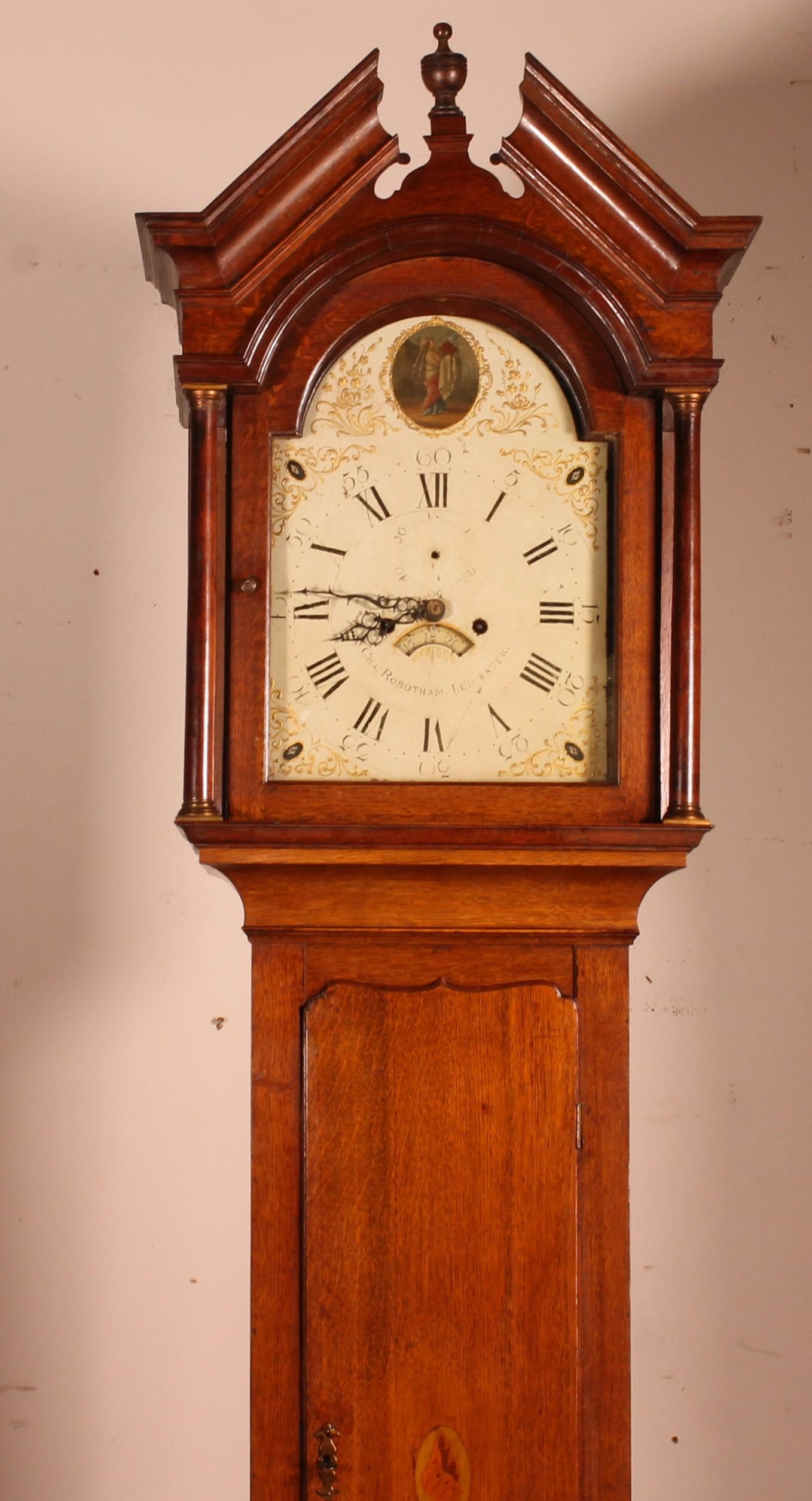 British 18th Century Longcase Clock by Charles Rowbotham of Leicester For Sale