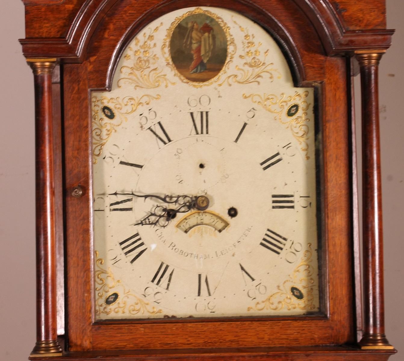 18th Century Longcase Clock by Charles Rowbotham of Leicester In Good Condition For Sale In Brussels, Brussels