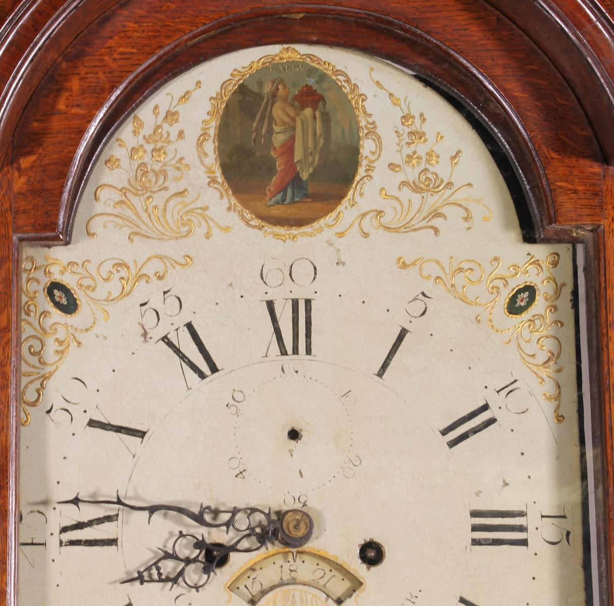 Oak 18th Century Longcase Clock by Charles Rowbotham of Leicester For Sale