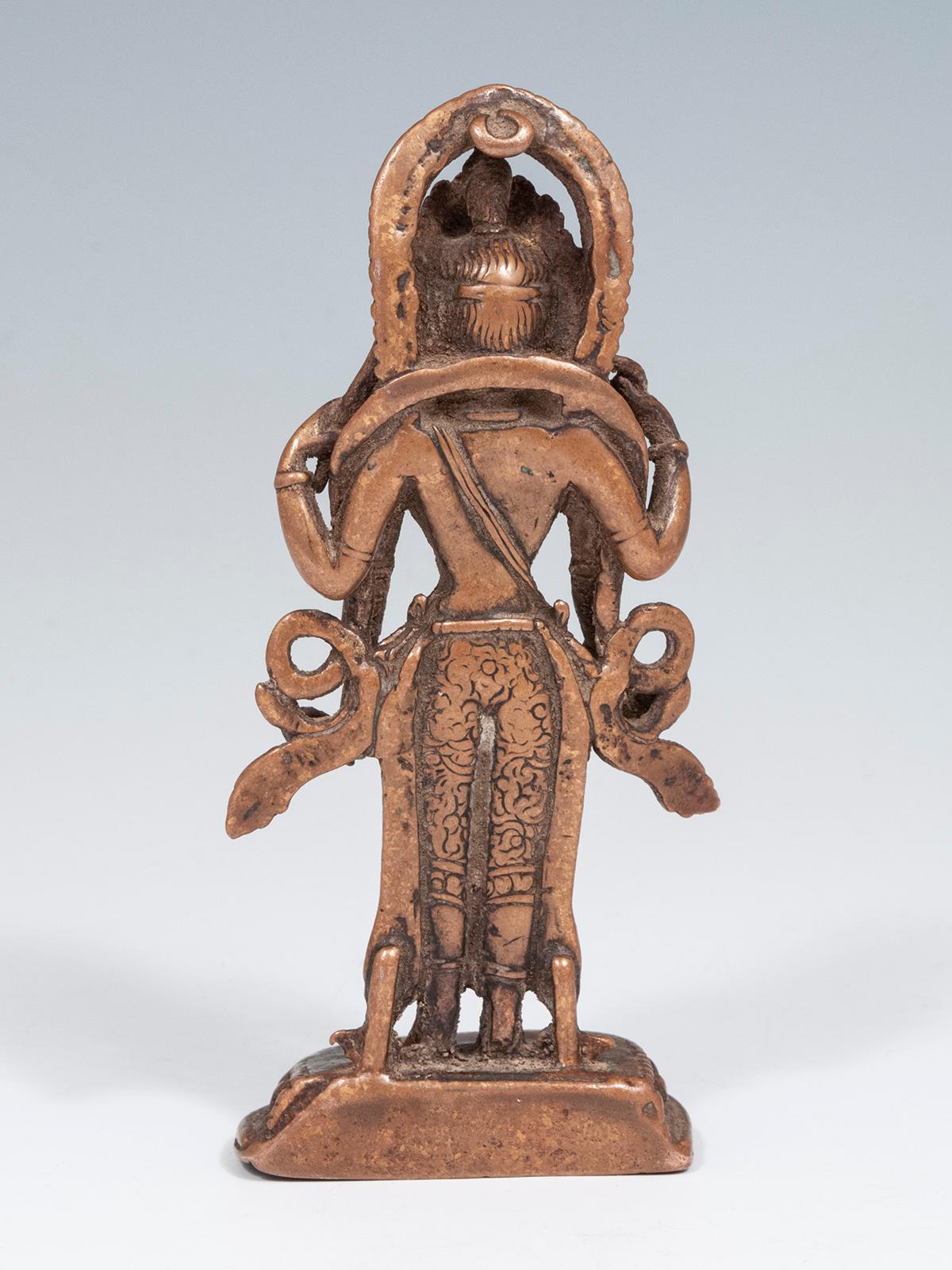 Nepalese 18th Century Lost Wax Cast Copper Alloy Lord Vishnu Figure, Nepal
