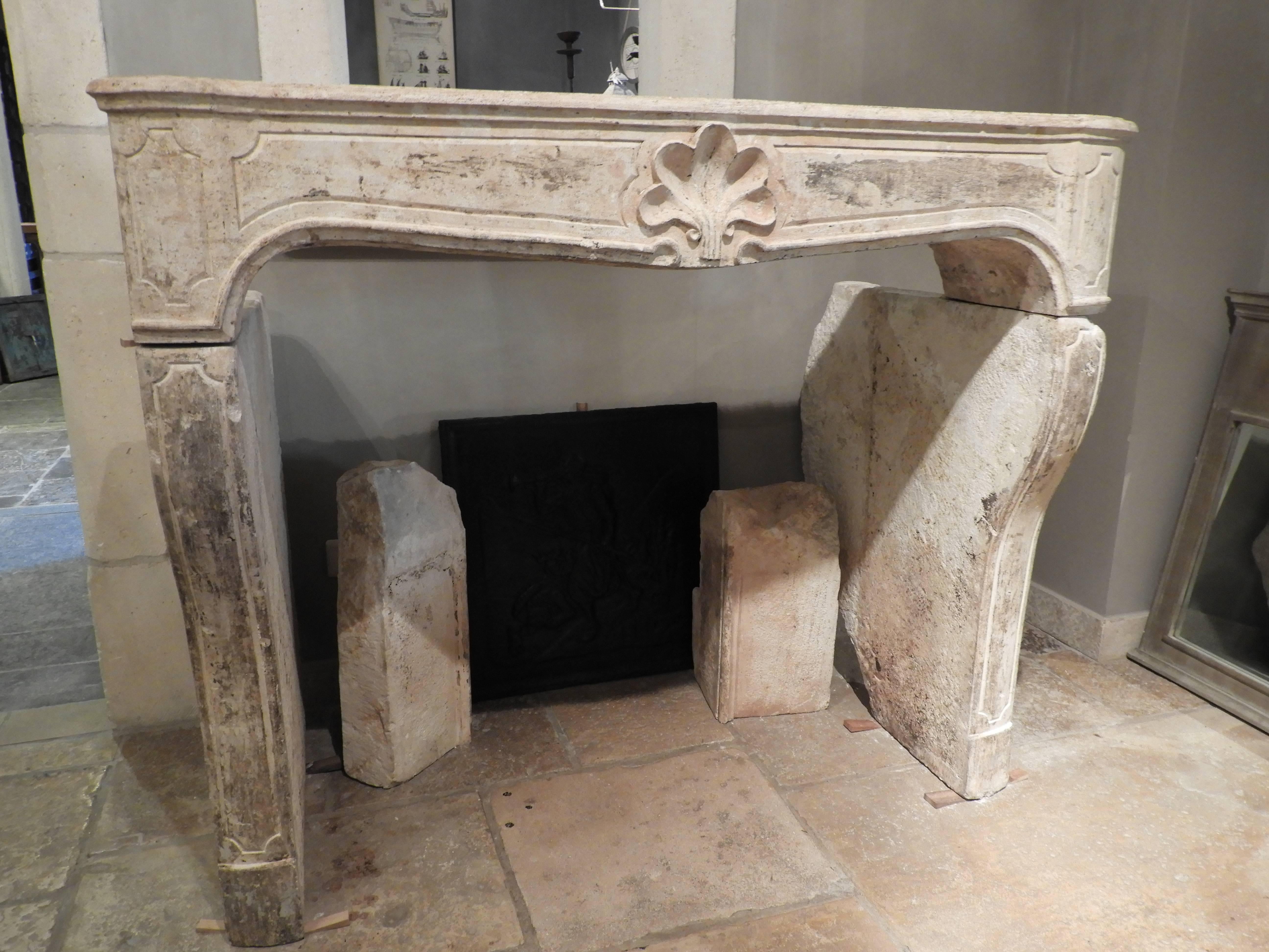18th Century Louis XV Fireplace in Hard Limestone 3