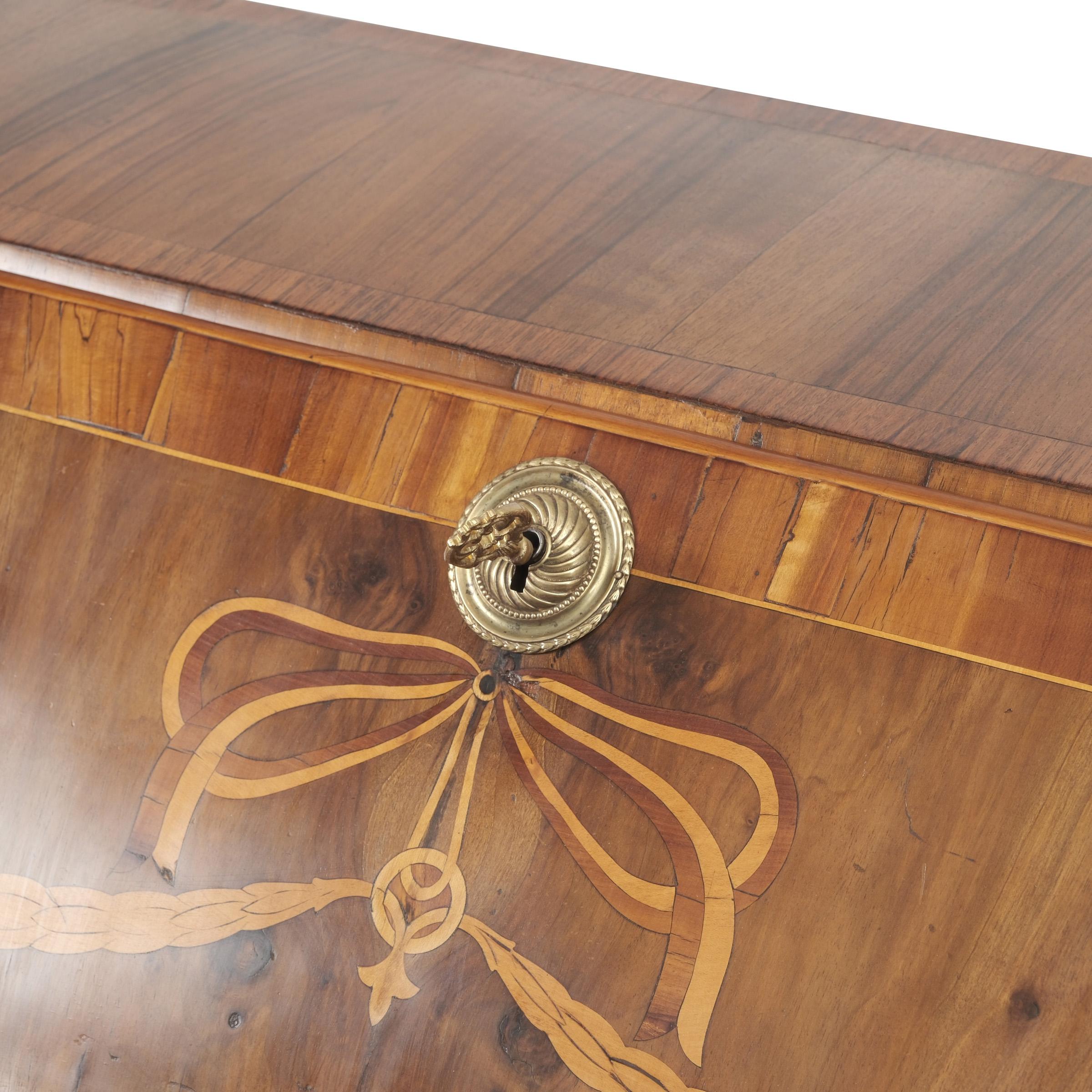 Marquetry 18th Century Louis Seize Rosewood and Walnut Secretaire Secretary For Sale