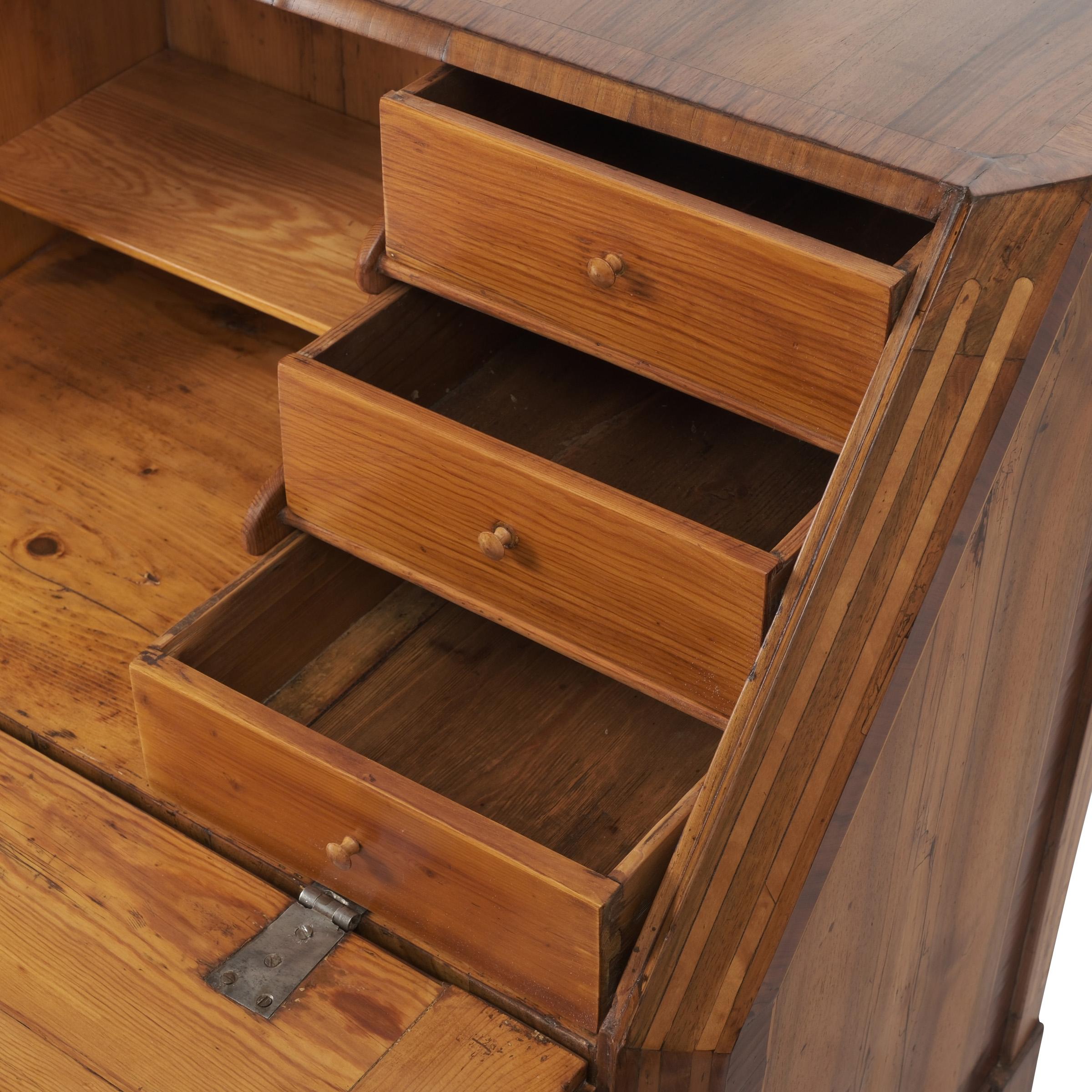 Wood 18th Century Louis Seize Rosewood and Walnut Secretaire Secretary For Sale