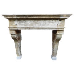18th Century Louis XIII French Limestone Fireplace with Original Patina