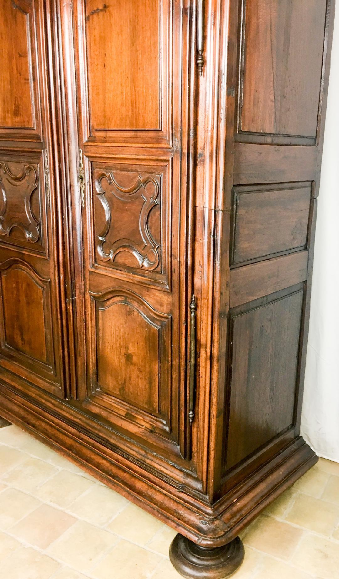 18th Century French Louis XIII Walnut Armoire For Sale 1