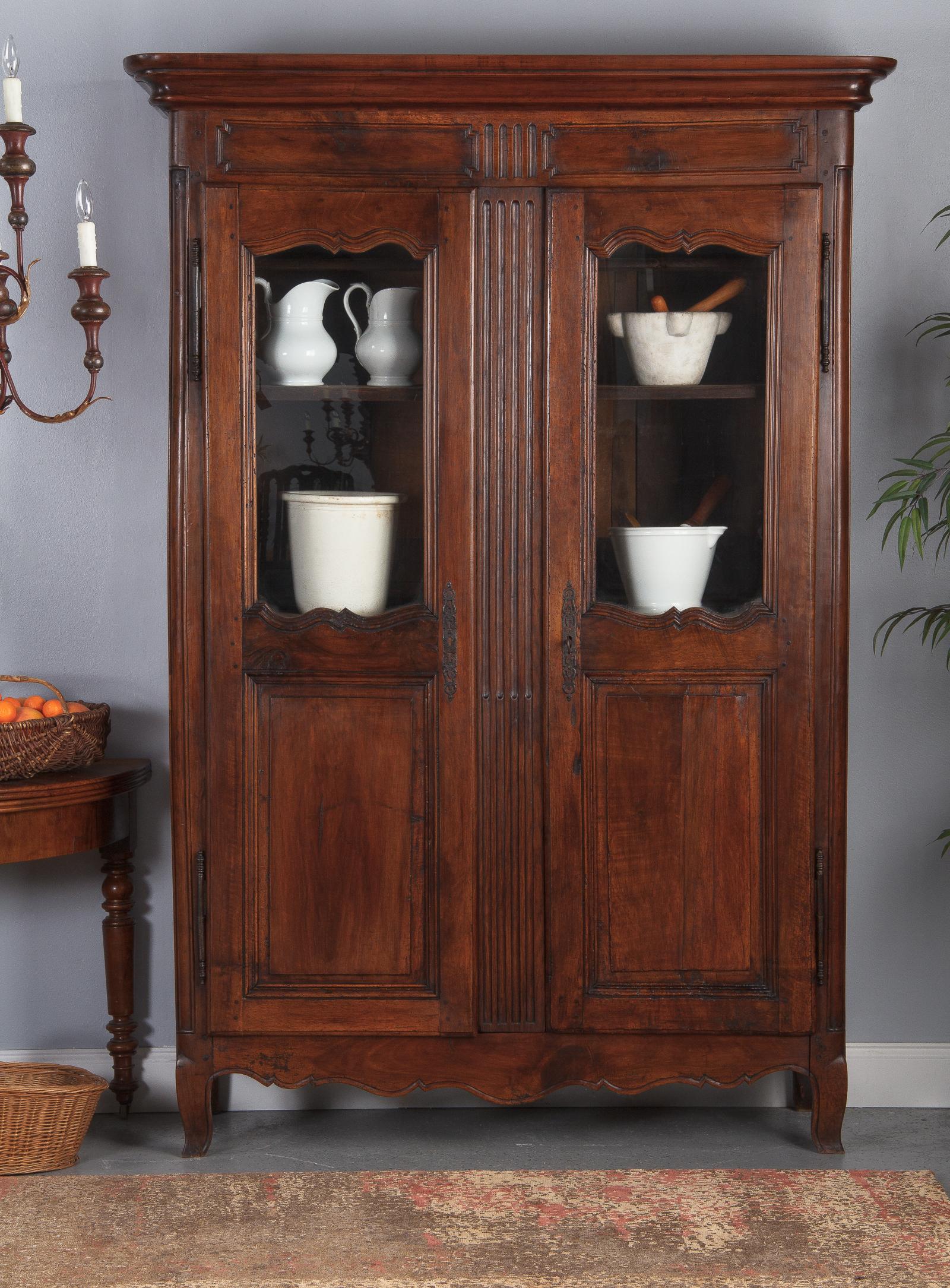 18th Century Louis XIV French Walnut Armoire or Vitrine 4