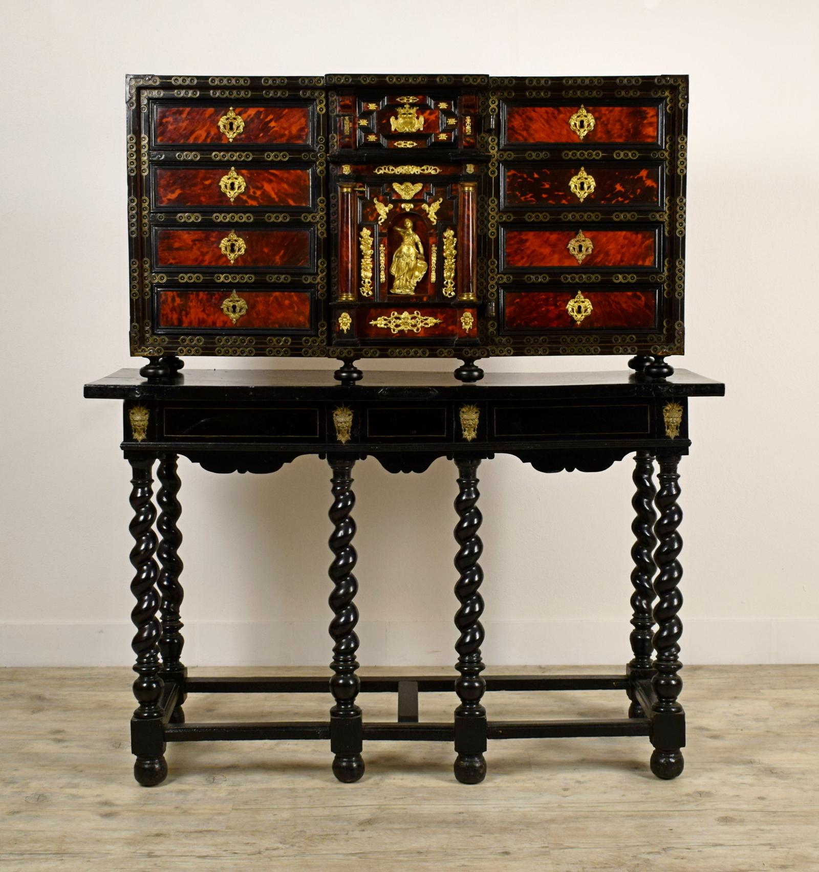 18th Century, Louis XIV Wood Apothecary Cabinet with Gilt Bronze 16