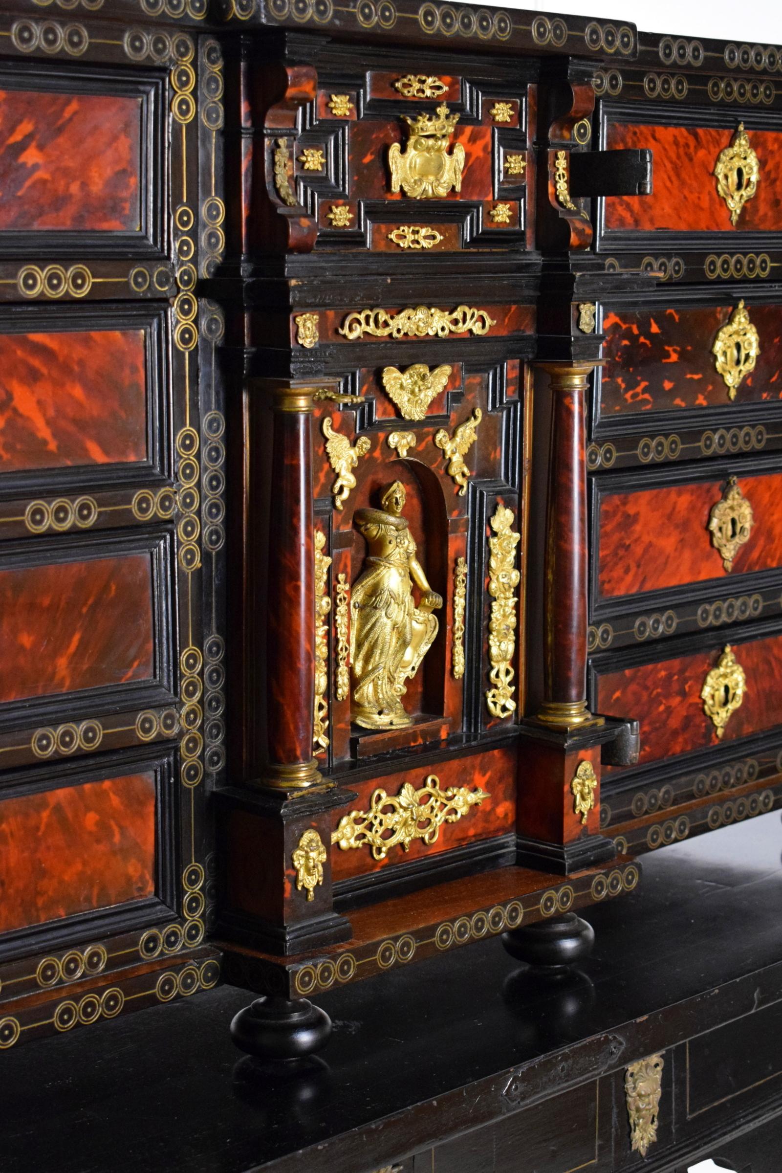 European 18th Century, Louis XIV Wood Apothecary Cabinet with Gilt Bronze