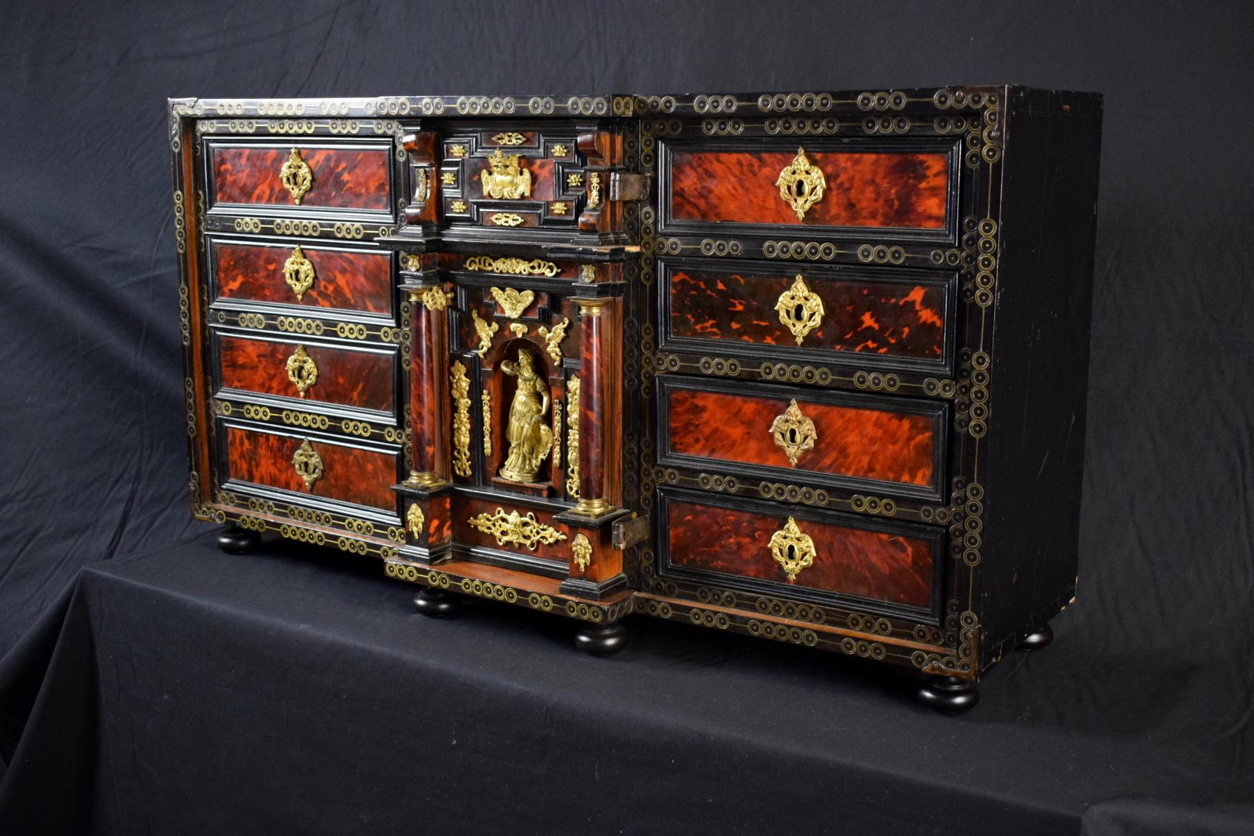 18th Century, Louis XIV Wood Apothecary Cabinet with Gilt Bronze 5