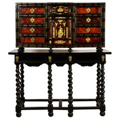 Antique 18th Century, Louis XIV Wood Apothecary Cabinet with Gilt Bronze