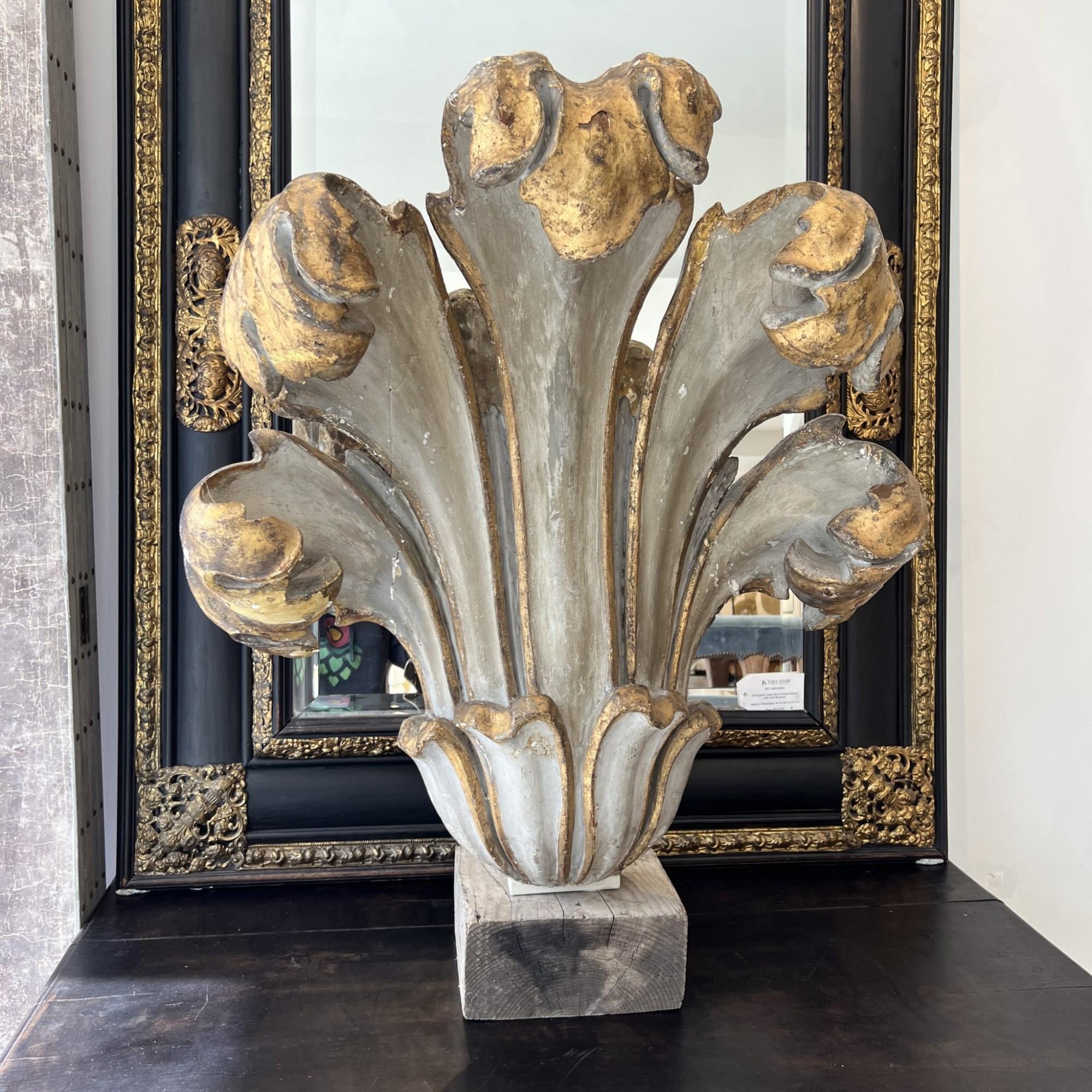 18th Century Louis XIV Wood Plume Fragment on Stand For Sale 1