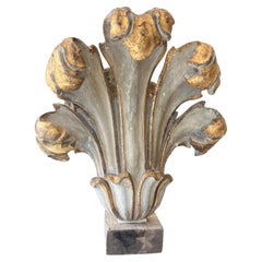 18th Century Louis XIV Wood Plume Fragment on Stand