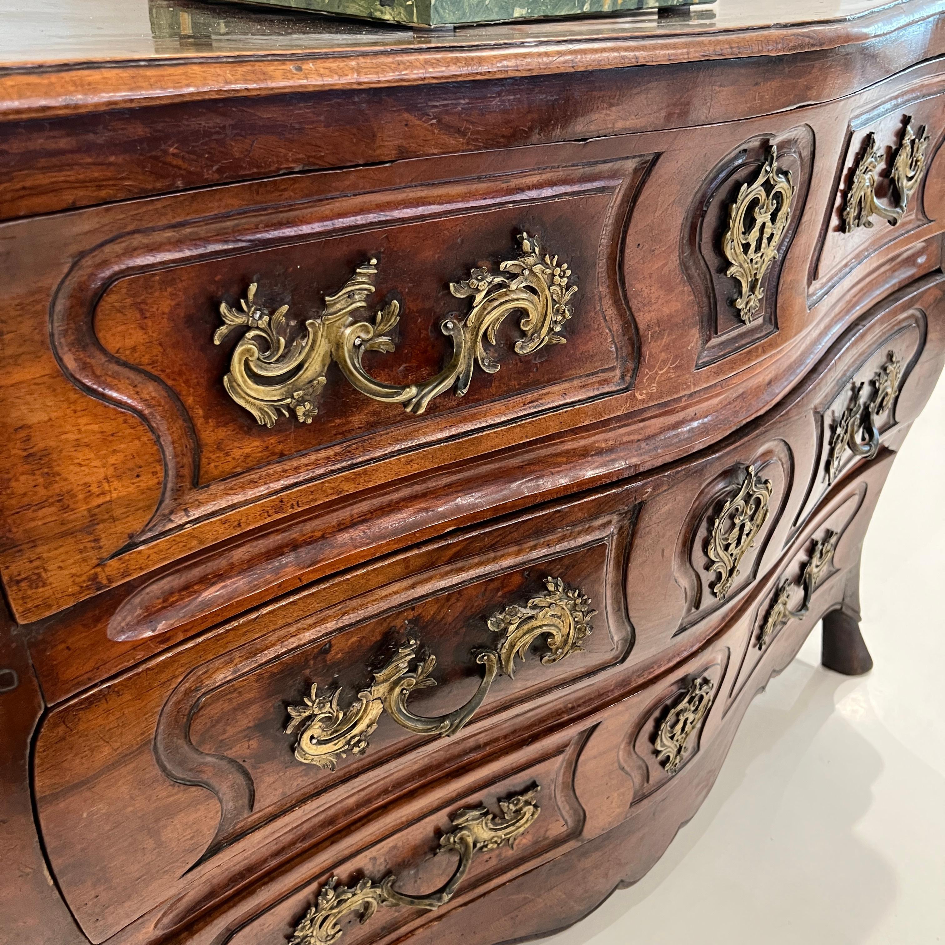18th Century Louis XIV/XV Walnut Commode with Hoof Foot For Sale 1