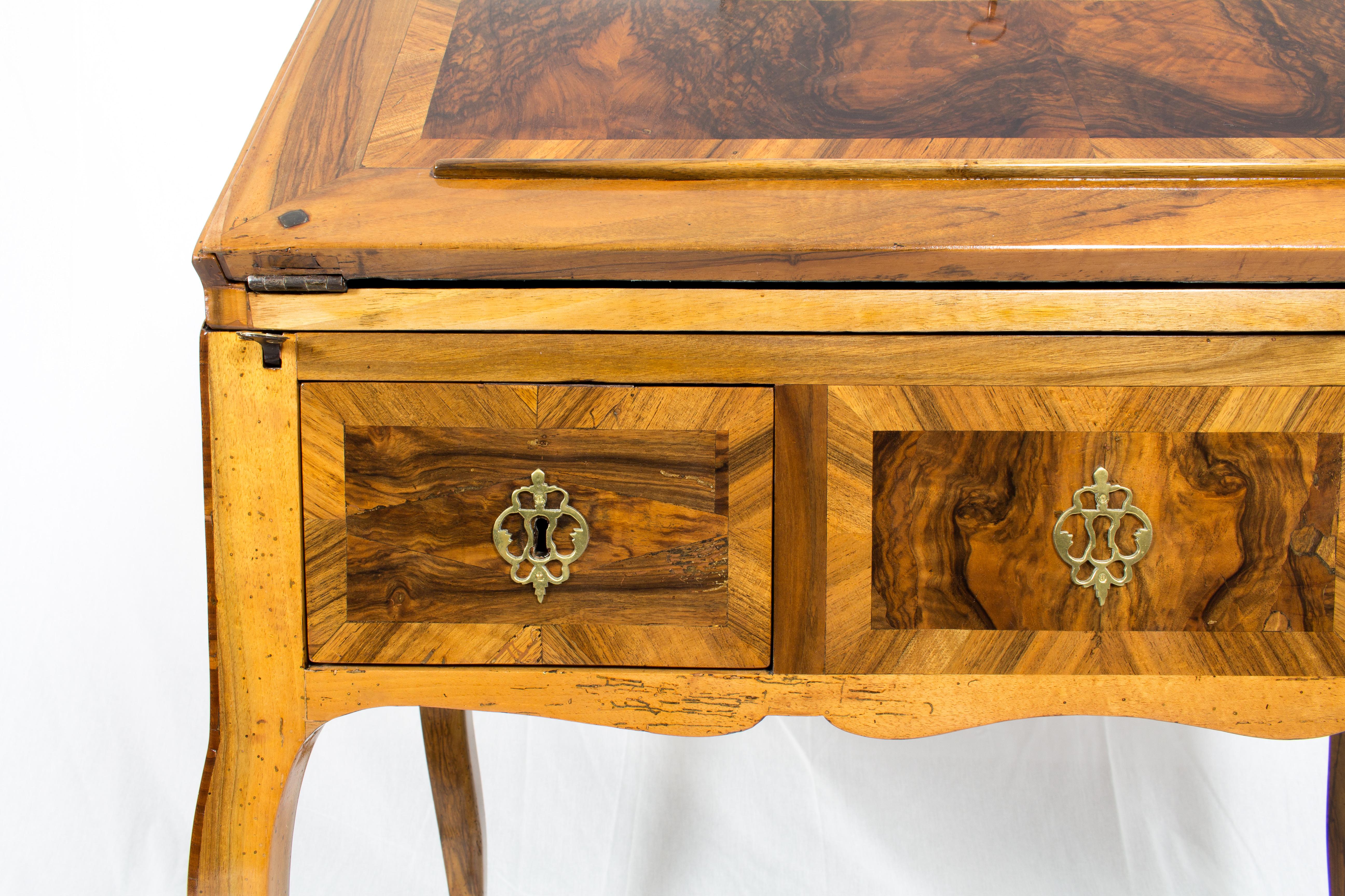 18th Century Louis XV Baroque Walnut Fall Front Desk/Secretaire  For Sale 9