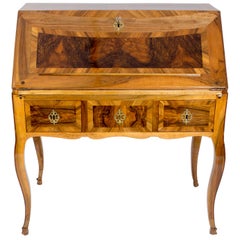 18th Century Louis XV Baroque Walnut Fall Front Desk/Secretaire