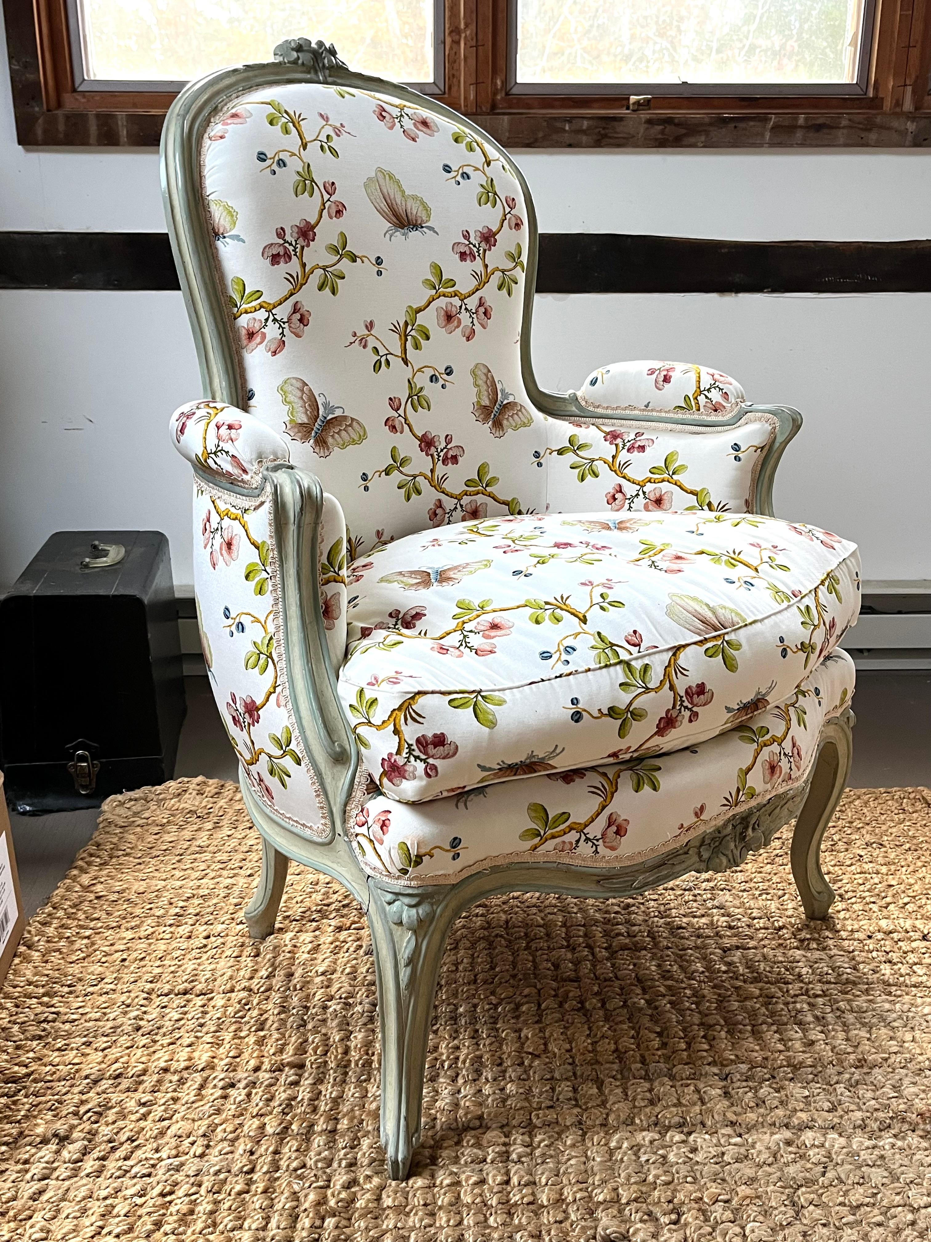 18. Jahrhundert Louis XV Bergère, Pierre Frey Stoff (18. Jahrhundert und früher) im Angebot