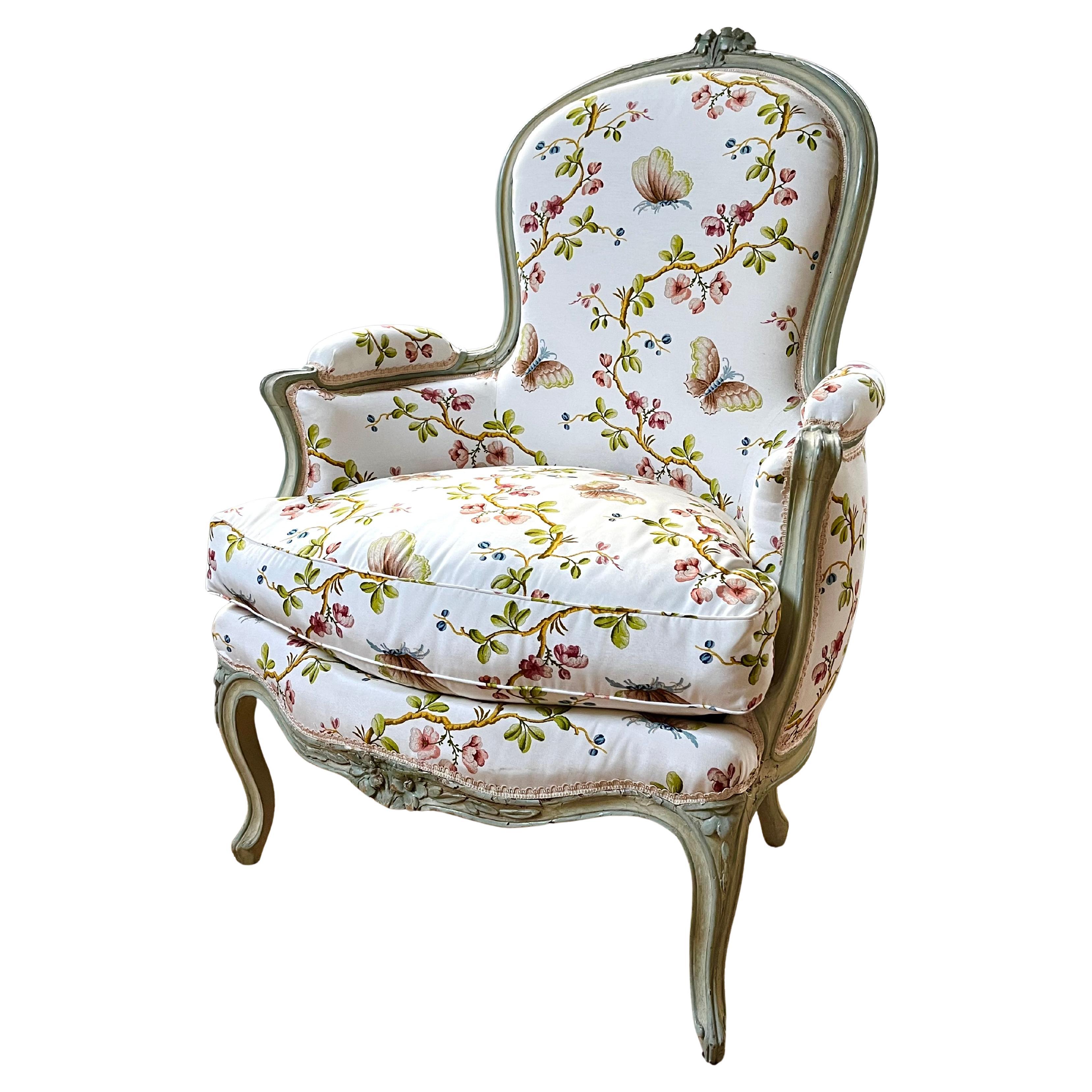 18. Jahrhundert Louis XV Bergère, Pierre Frey Stoff im Angebot