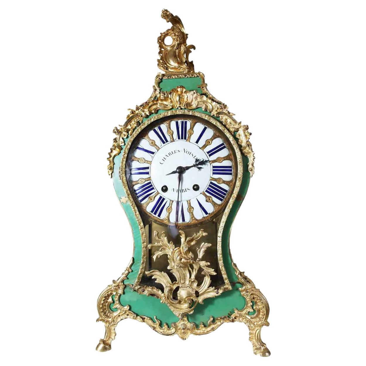 18th Century Louis XV Bracket Cartel Clock by Charles Voisin, Paris For Sale