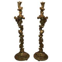18th Century Louis XV Carved and Giltwood Pedestals