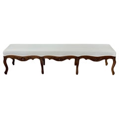 Banco de madera de haya tallada Luis XV del siglo XVIII