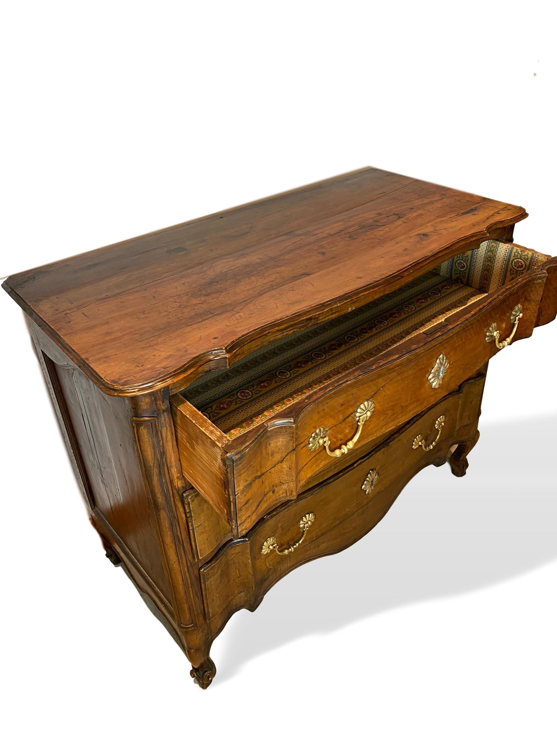 Hand-Crafted 18th Century Louis XV Carved Cherry Commode, French, circa 1750