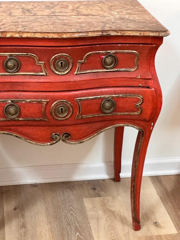 18th Century and Earlier 18th Century Louis XV Commode with Faux Marble Top For Sale