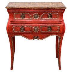 Commode Louis XV du XVIIIe siècle avec plateau en faux marbre