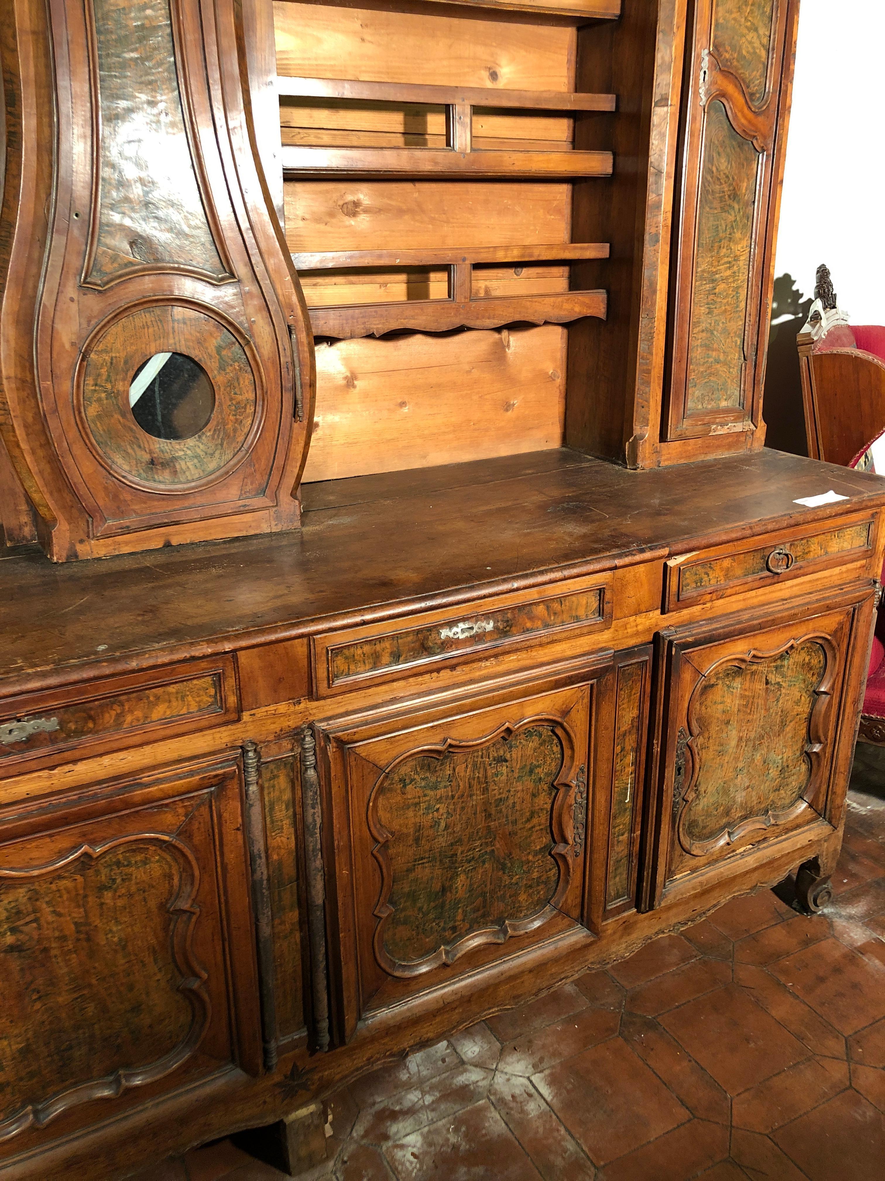 18th Century Louis XV French Buffet with Clock Morbier For Sale 4