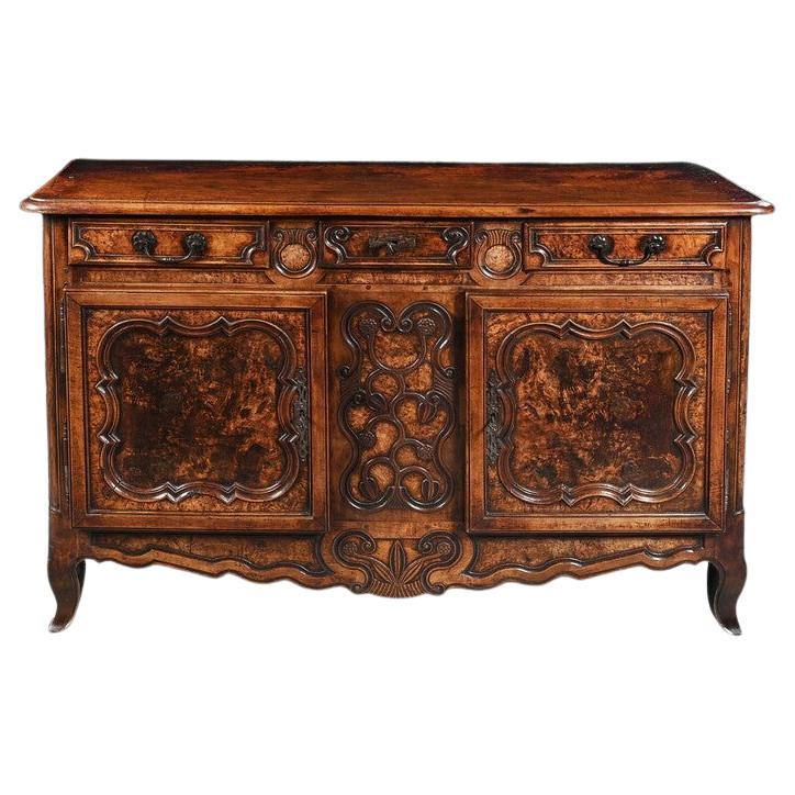 18th Century Louis XV French Burr Ash Bressan Buffet of Excellent Color