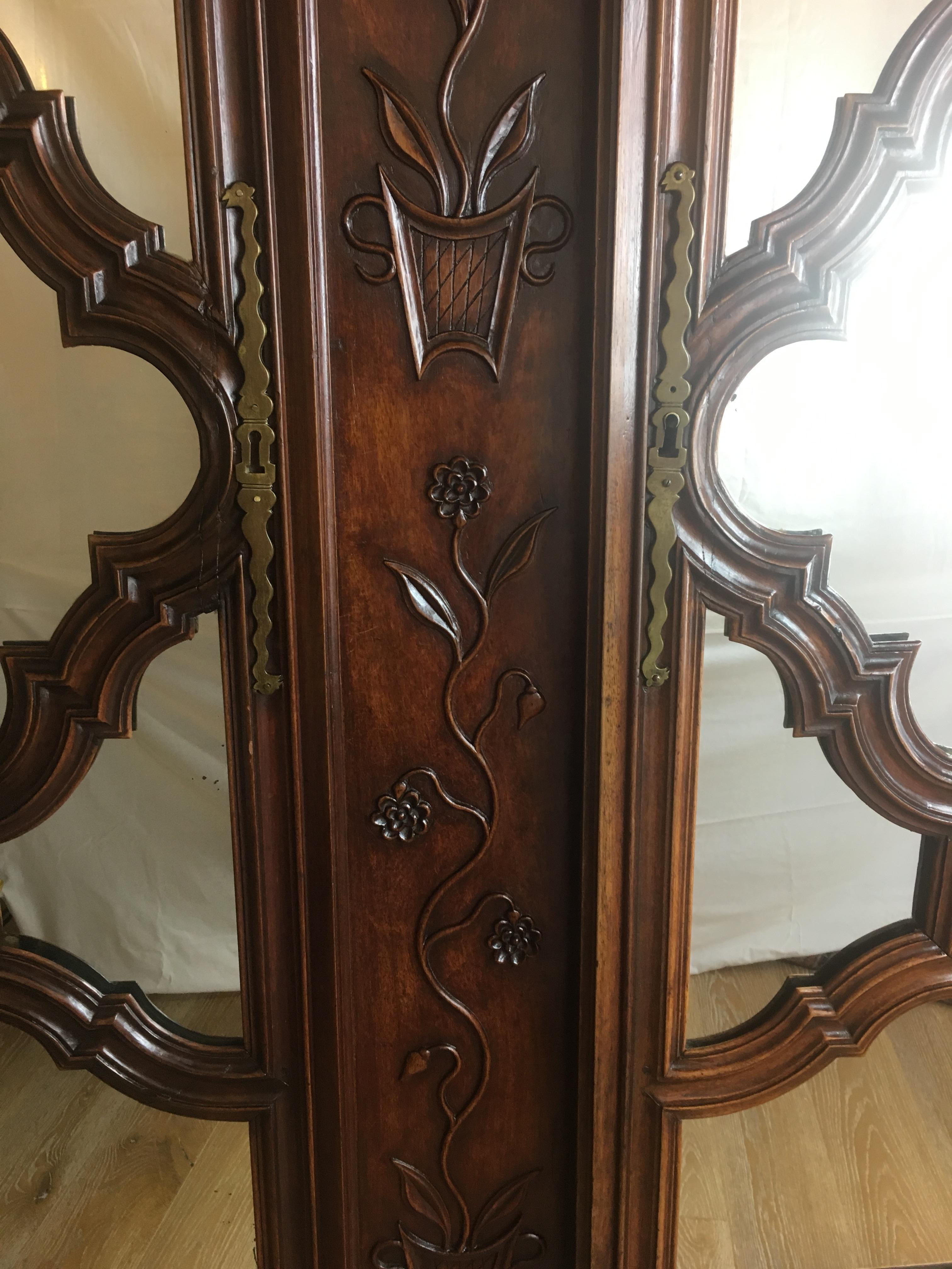 18th Century and Earlier 18th Century Louis XV French Carved Walnut Armoire or Wardrobe, Large and Rare For Sale