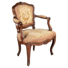 18th Century Louis XV French Fauteuil Armchair